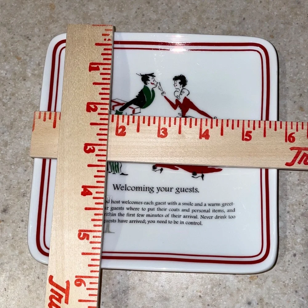 Williams Sonoma Party Etiquette Plate Set Appetizer Cheese Canapés Small Plates